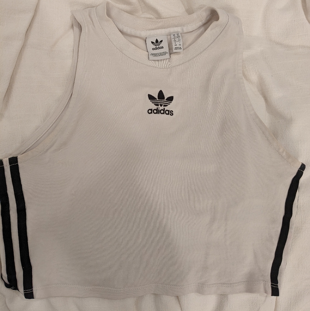 Adidas White Crop Top